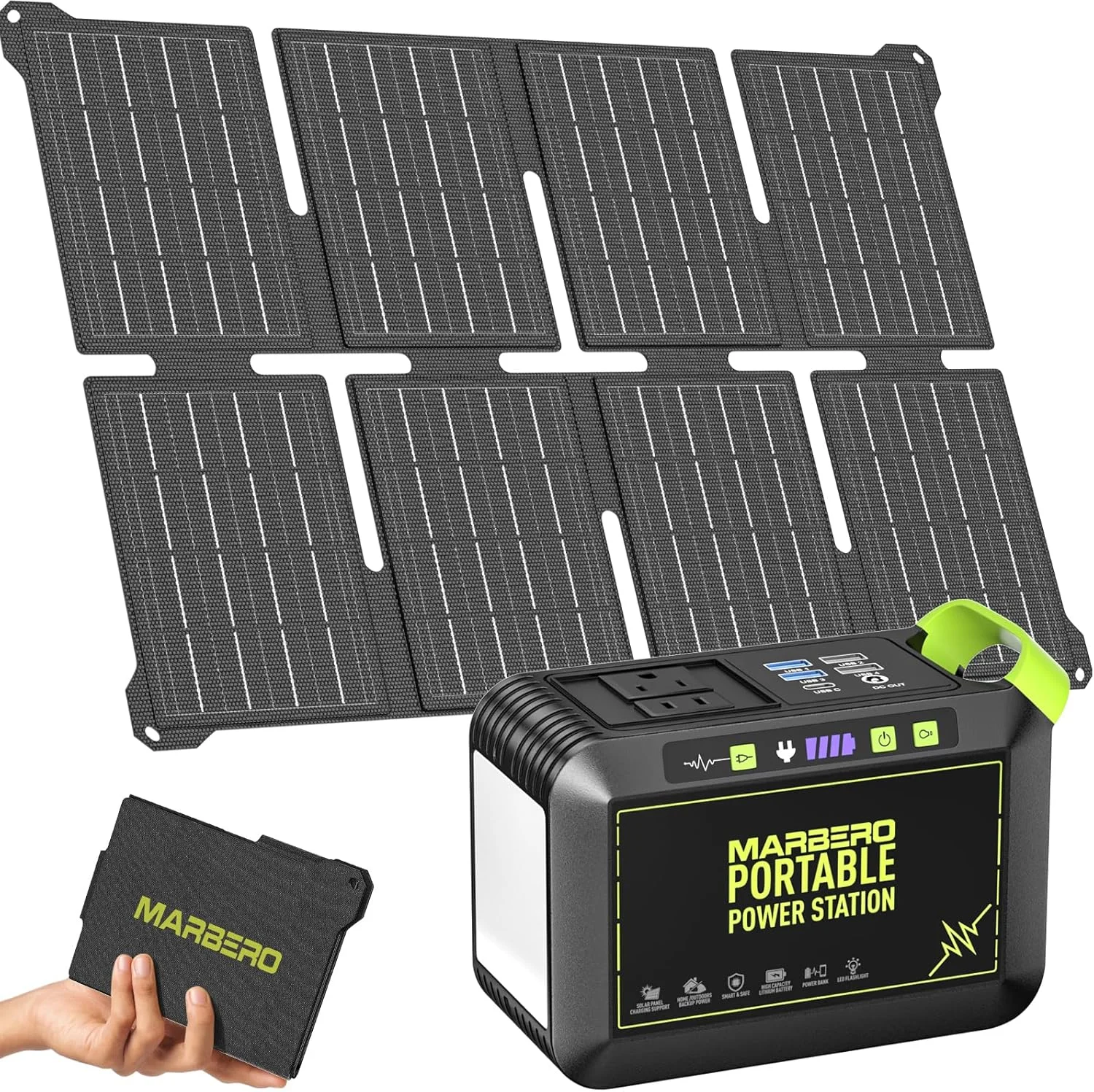MARBERO Portable Power Station 88Wh Camping Lithium Battery Solar Generator Fast Charging with AC Outlet 120W Peak Power - Image 5