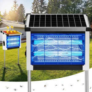 Solar Bug Zapper Outdoor, 4500V Solar Mosquito Zapper for Outdoor & Indoor, 1/2 Acre Coverage Cordless Rechargeable