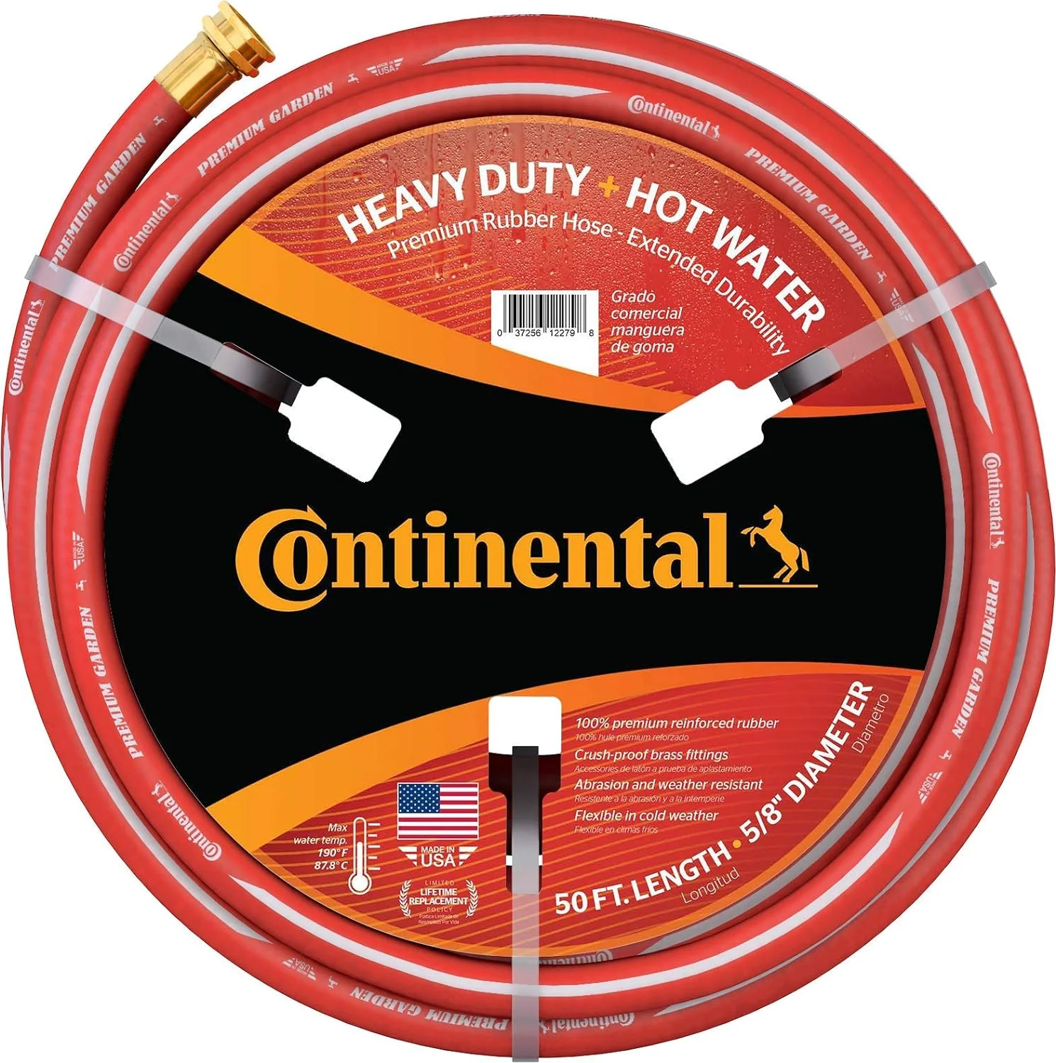 Continental Premium Garden Black Heavy Duty Cold Water Garden Hose, 5/8in Inside Diameter x 100ft Length - Image 6