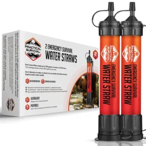 5 High-Capacity Emergency Water Straws, Lightweight, 1800-gallon Filters for Camping