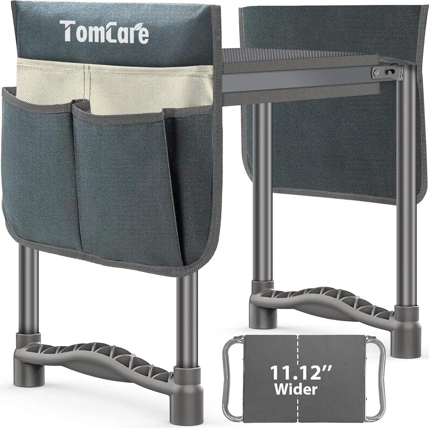 TomCare Garden Kneeler and Seat 11.12” Wider Larger Soft Kneeling Pad Garden Bench with 2 Large Tool Pouches Heavy Duty - Image 8