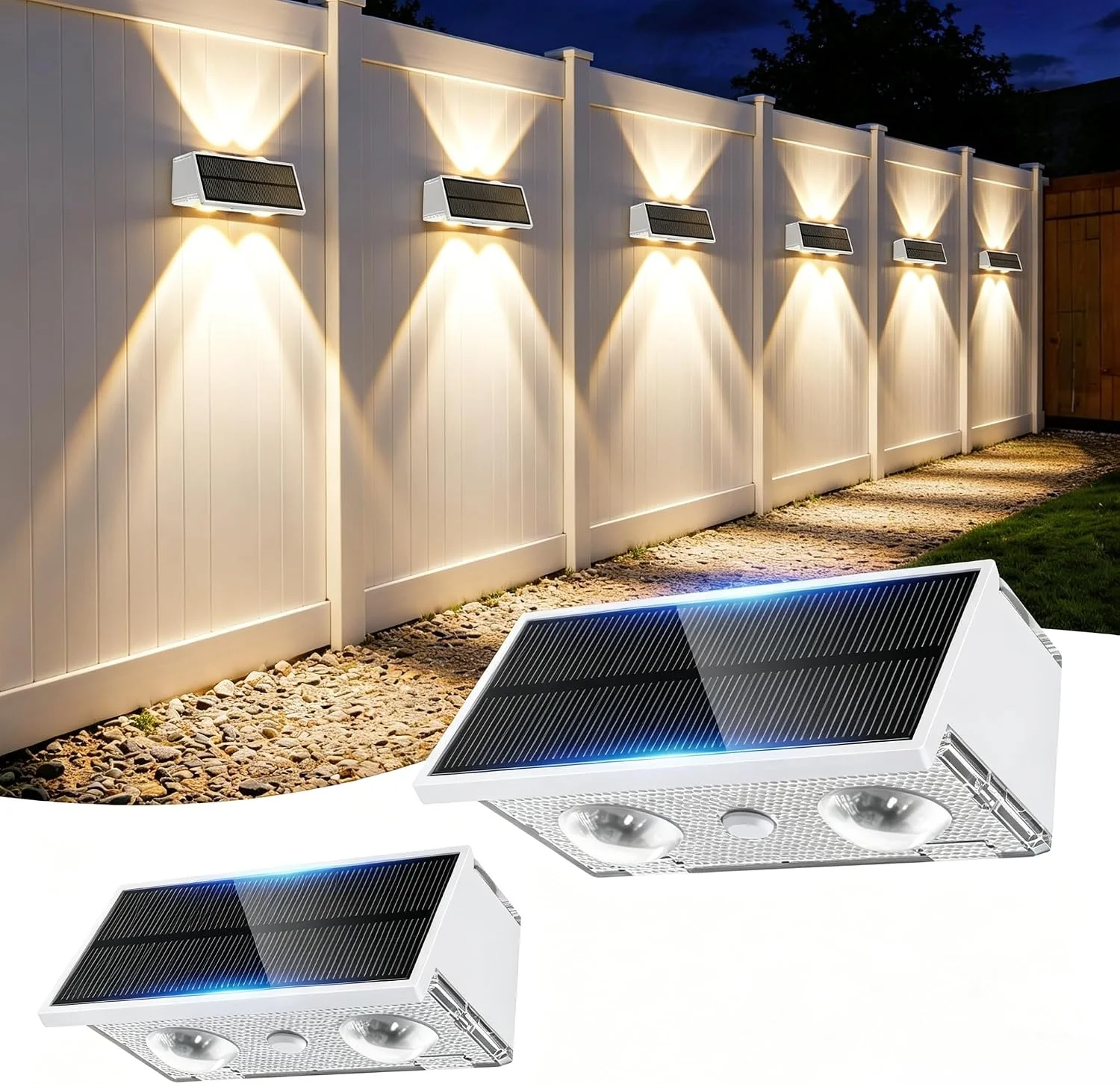 Toeuie Solar Fence Lights Outdoor, 10 Pack 100LM Fence Lights Solar Powered Waterproof, 9 Color Modes - Image 9