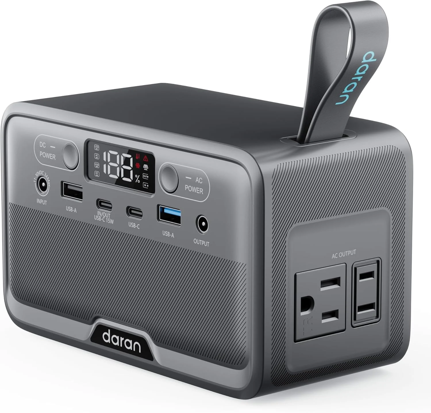 DARAN Portable Power Station 89.6Wh LiFePO4 Battery 100W(200W Peak) Solar Power Bank, Portable Charger Small Generator