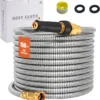 Rosy Earth Stainless Steel Garden Hose 100 FT, Heavy Duty Expandable Water Hose