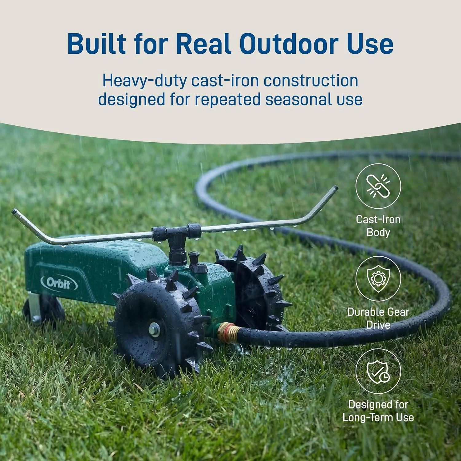 Orbit Traveling Tractor Water Sprinkler, Self-Propelled Traveling Sprinkler for Wide Lawn Coverage - Image 7
