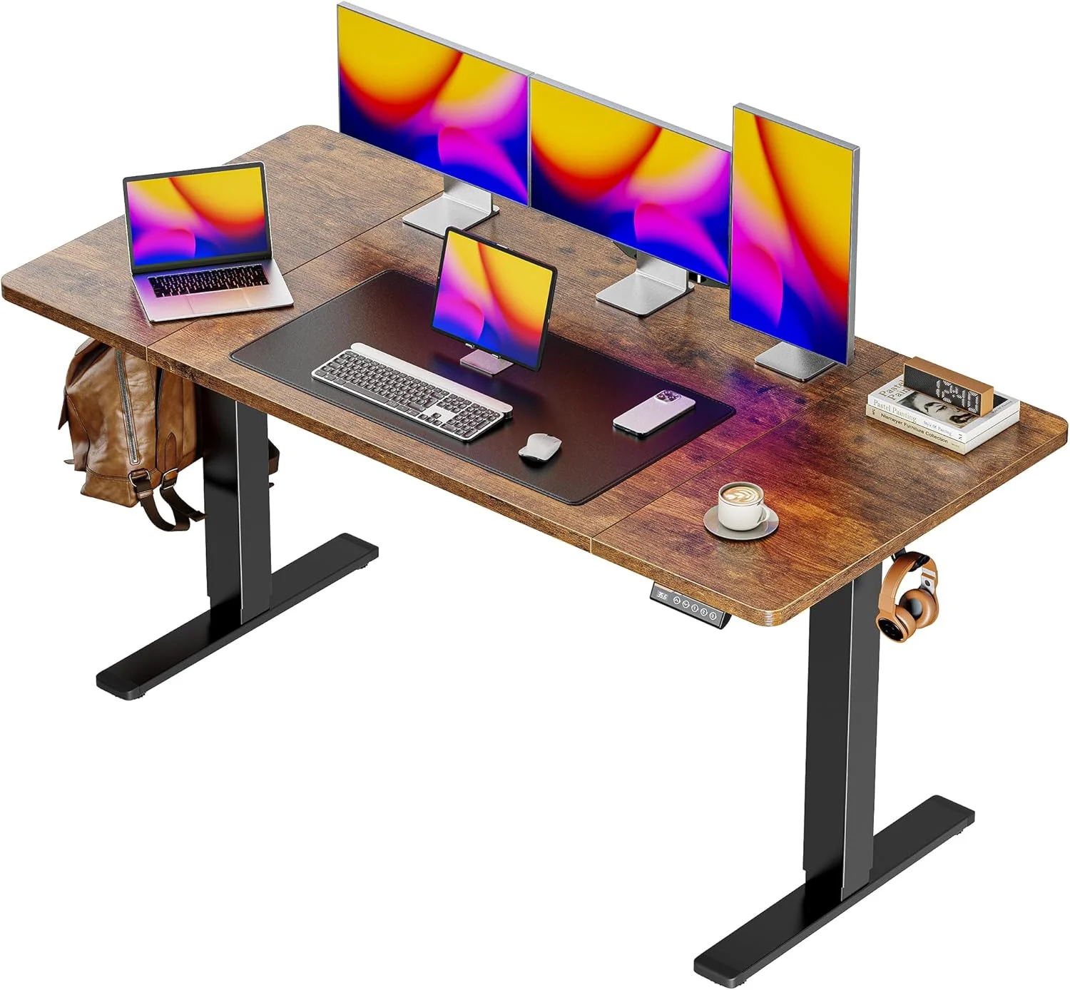 Huuger 55 x 28 Large Electric Standing Desk, Height Adjustable Computer Desk, 27.6 Deep Desktop - Image 3
