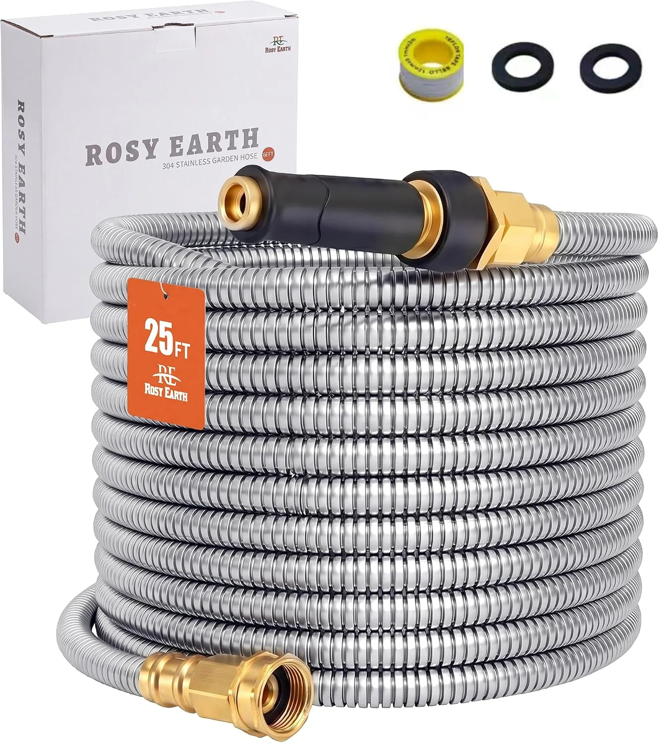Rosy Earth Stainless Steel Garden Hose 100 FT, Heavy Duty Expandable Water Hose - Image 9