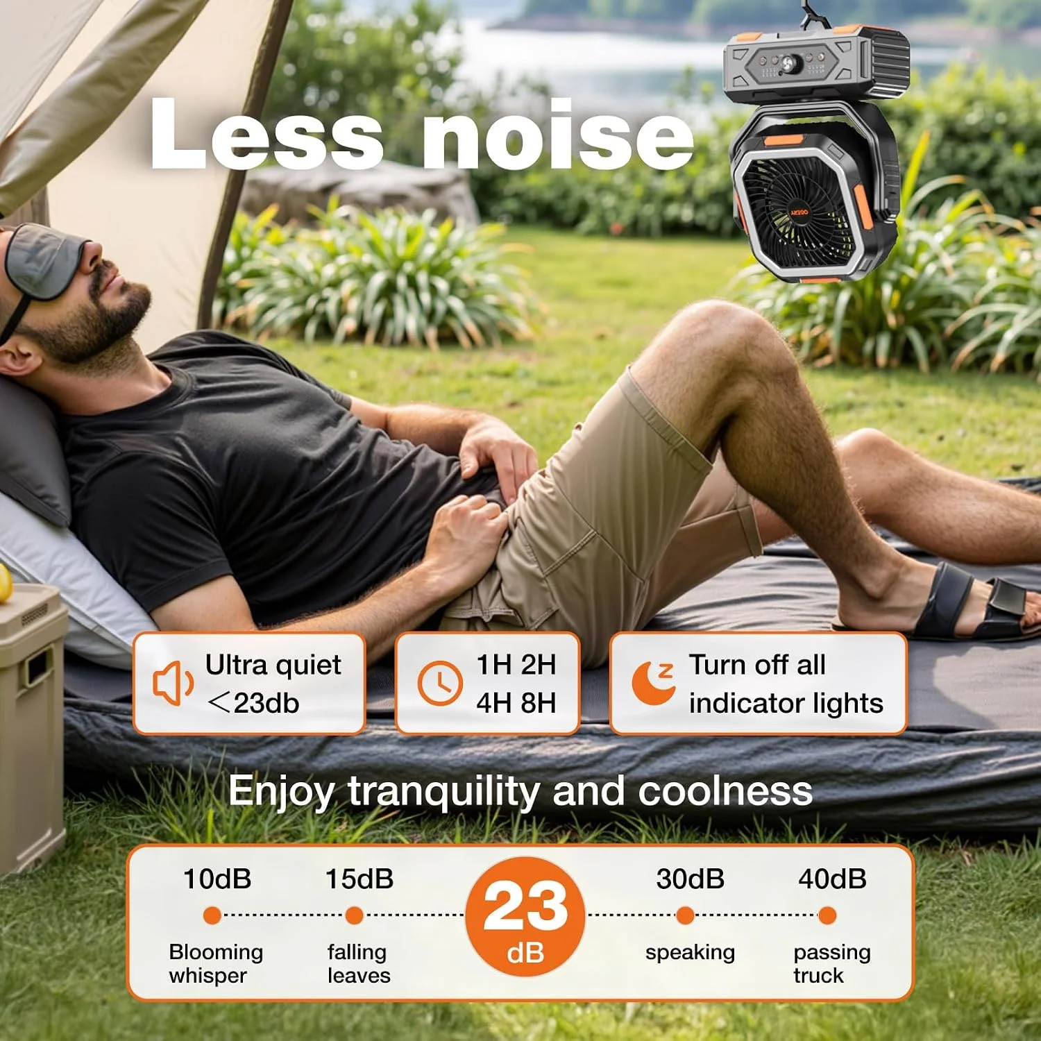 OGERY Portable Fan Rechargeable, 30000mAh Camping Fan for Tent, RV & Outdoor with Up to 322H Runtime - Image 7