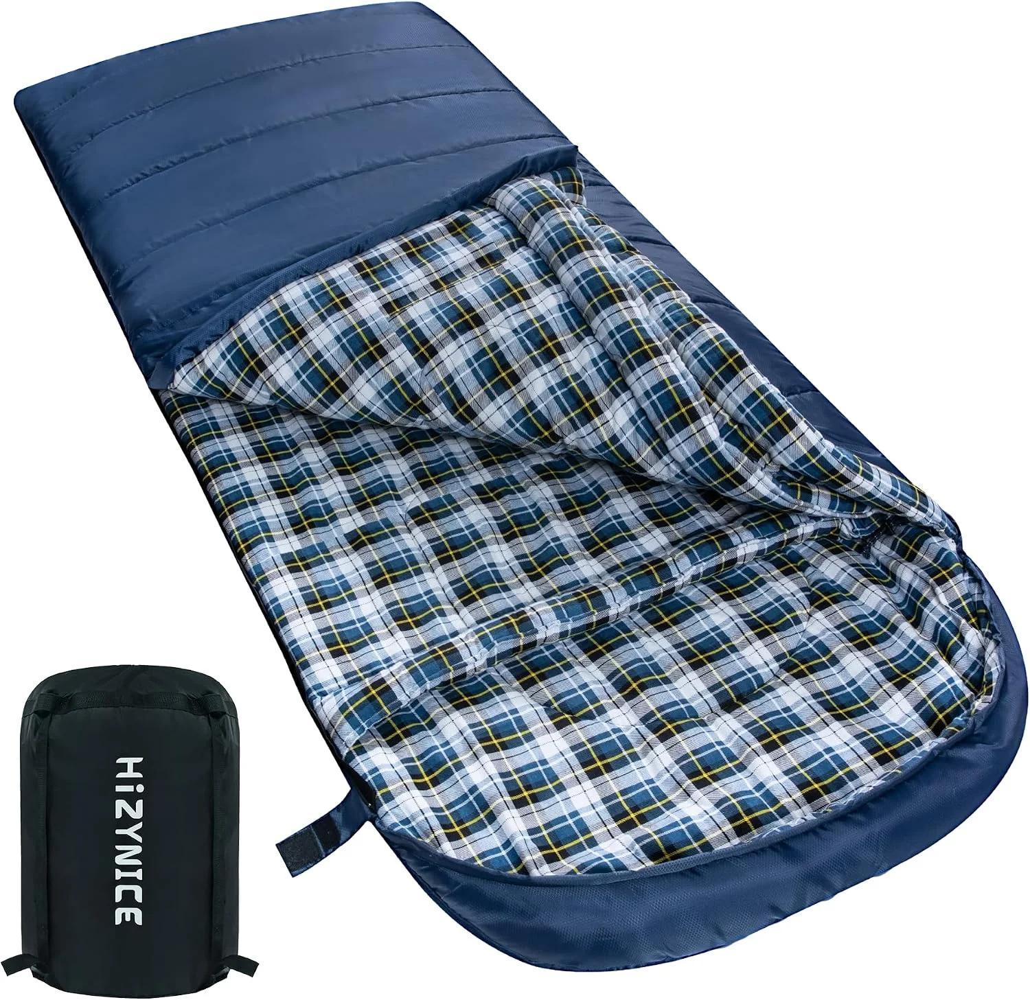 HiZYNICE Cold Weather Sleeping Bag 100% Cotton Flannel XXL for Adults Big and Tall, Free Compression Sack - Image 3