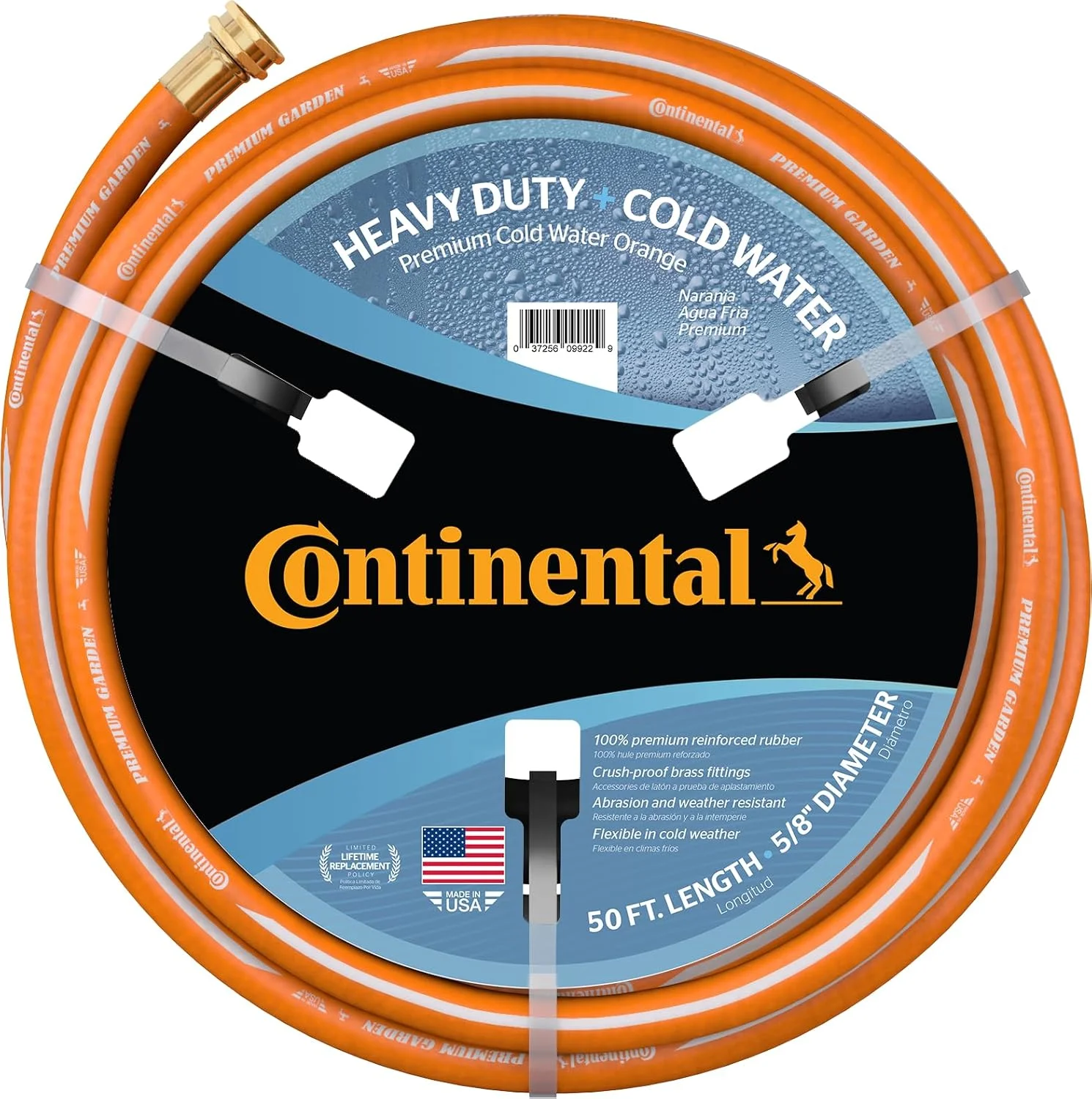 Continental Premium Garden Black Heavy Duty Cold Water Garden Hose, 5/8in Inside Diameter x 100ft Length - Image 3