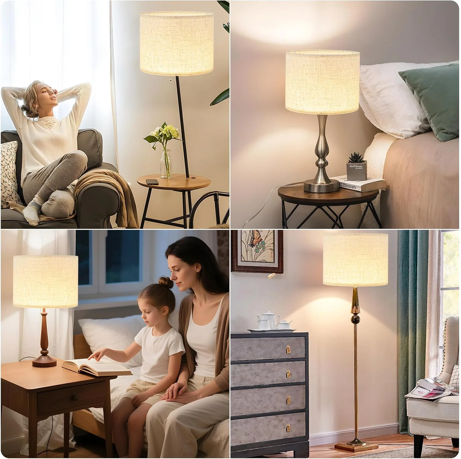 Beige Linen Lamp Shades Set of 2 - Image 5