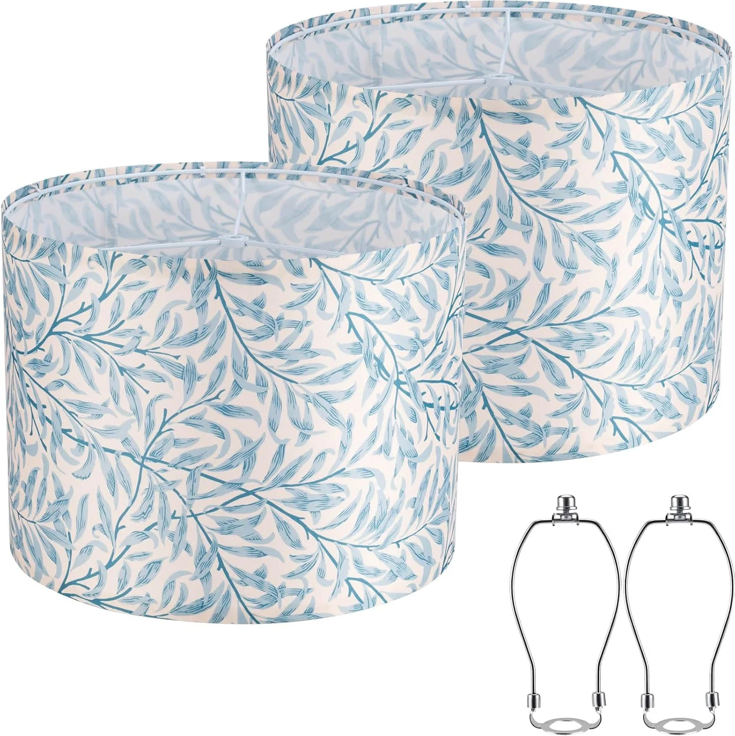 Vuogeeok White 13 Drum Lamp Shades Set of 2 with Harps - Image 4