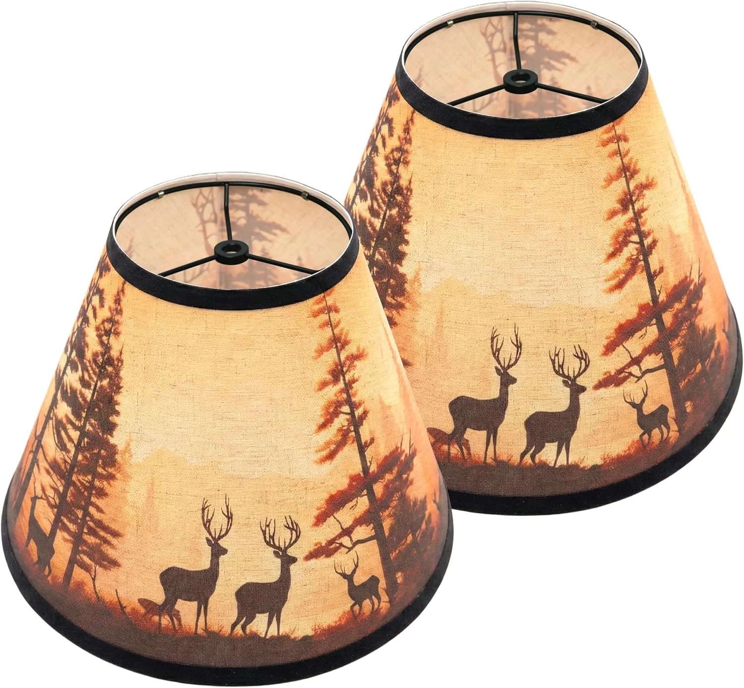 Rustic Deer Printed Empire Lamp Shades Set of 2 - Image 6