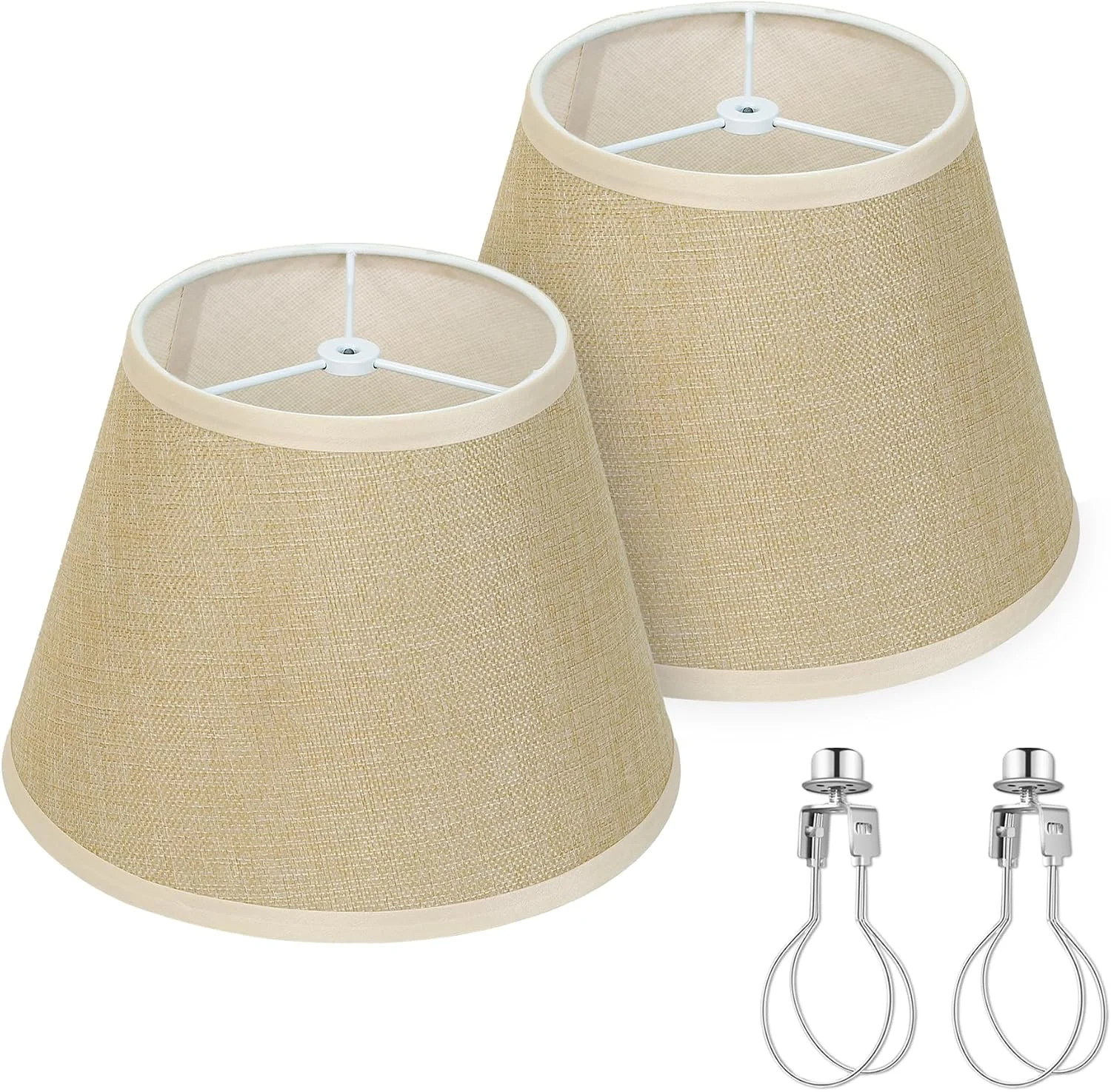 Beige Empire Lamp Shades Set of 2 - Image 12