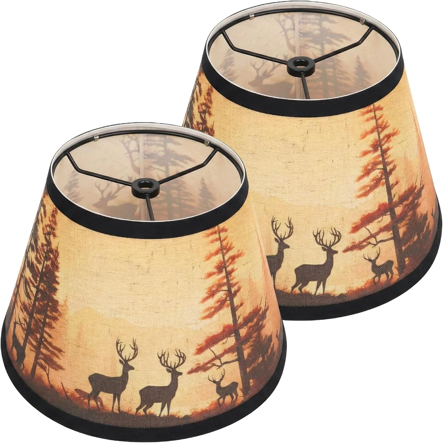 Rustic Deer Printed Empire Lamp Shades Set of 2 - Image 4