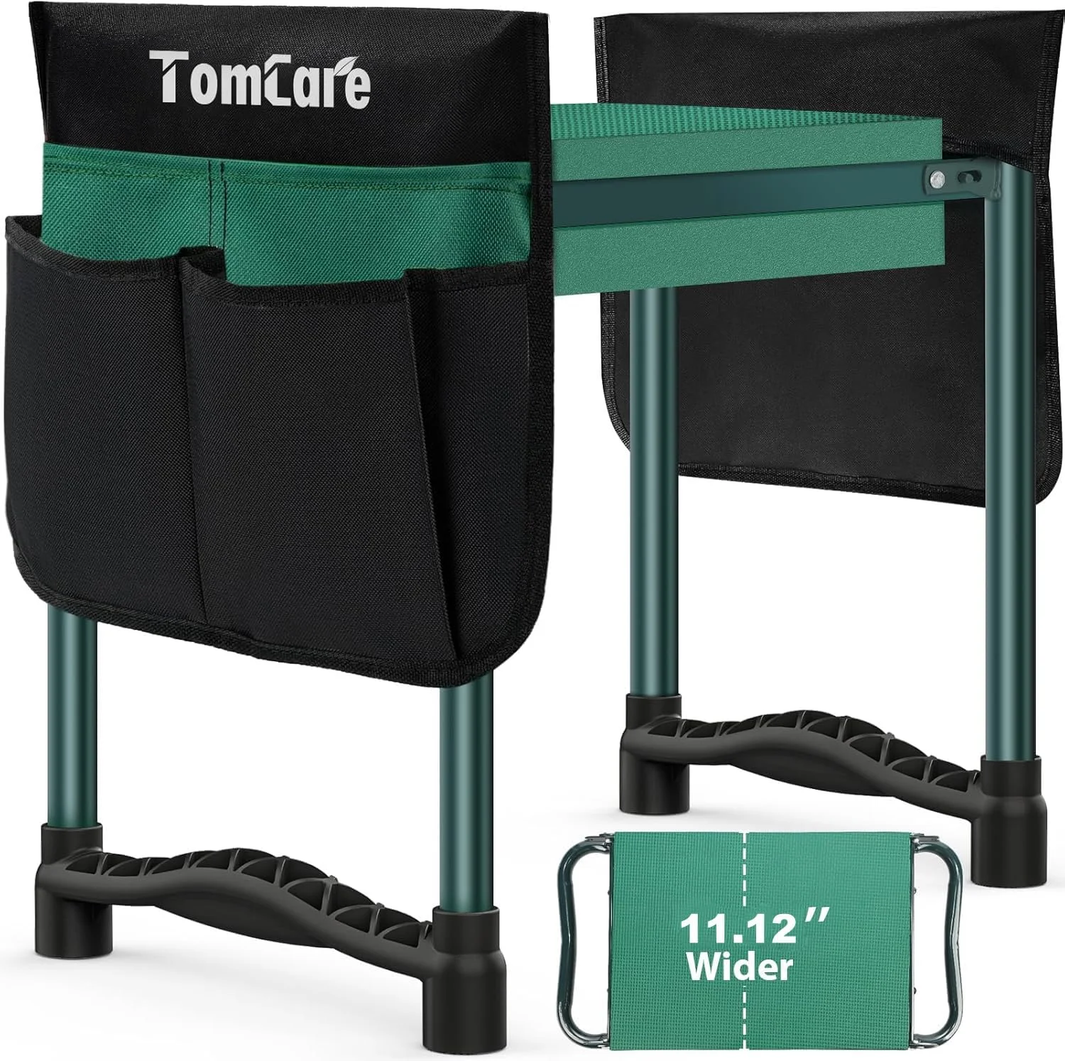 TomCare Garden Kneeler and Seat 11.12” Wider Larger Soft Kneeling Pad Garden Bench with 2 Large Tool Pouches Heavy Duty - Image 5