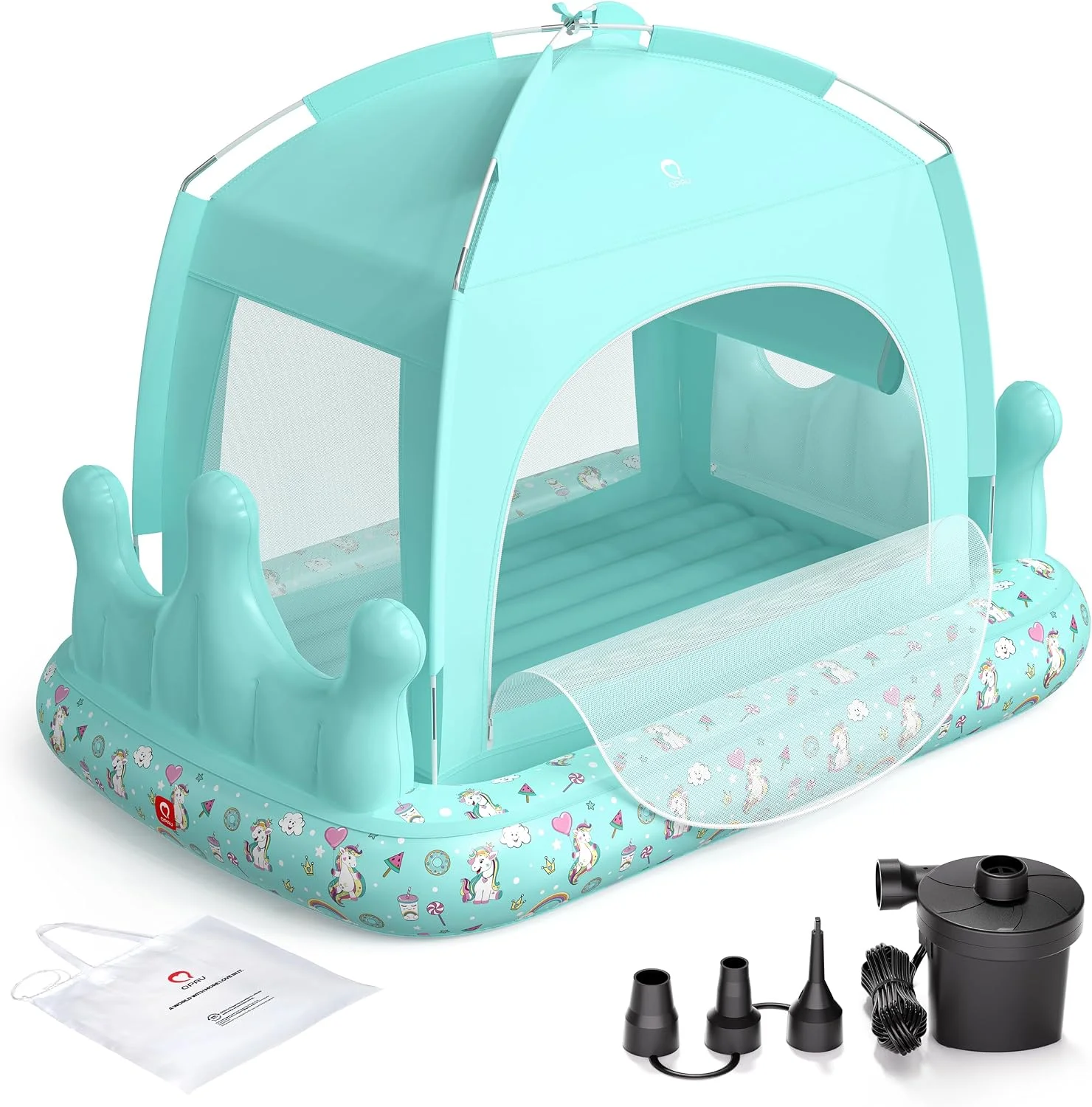 QPAU Princess Portable Kids Air Mattress for Girls, for Home, Ages 3+ - Image 2