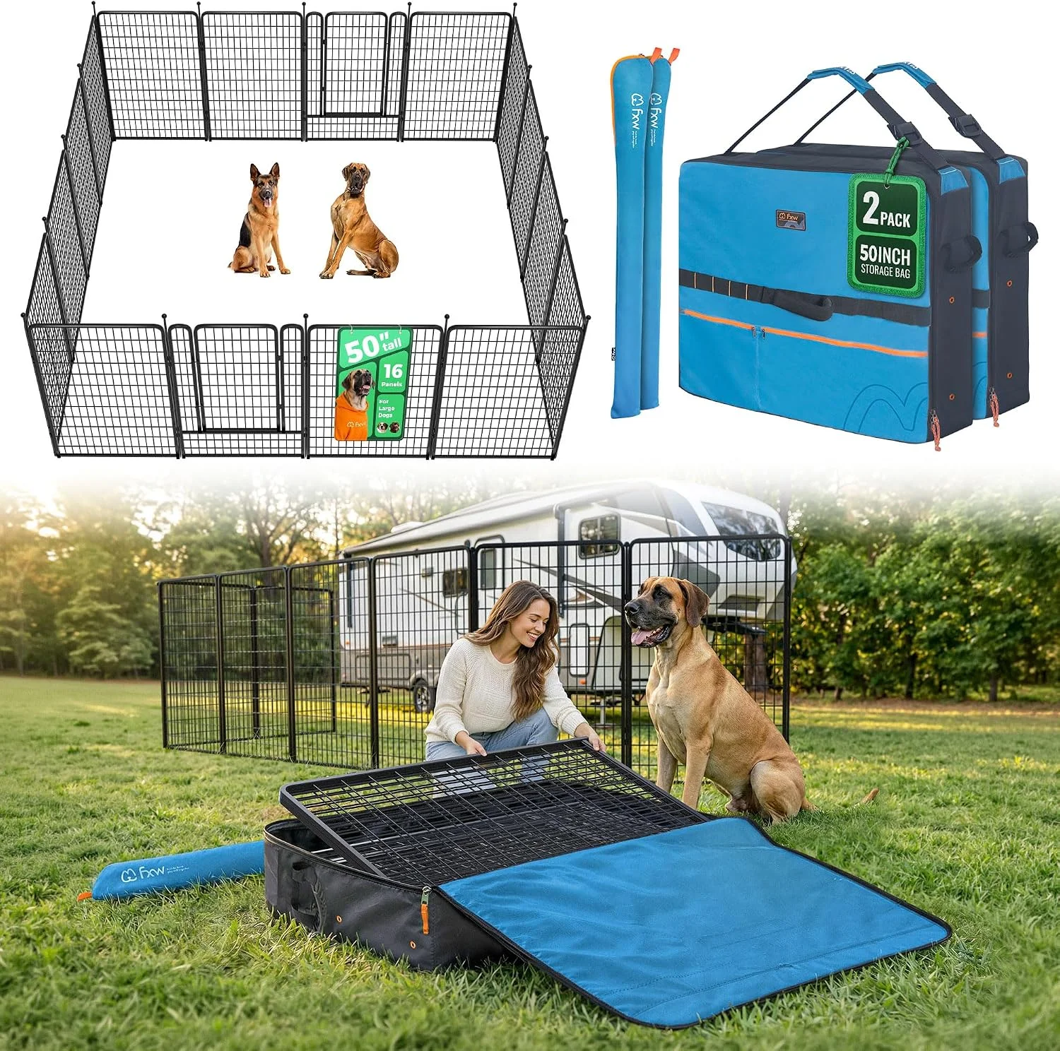 FXW Rollick Dog Playpen, Indoor, 24 H, 8 Panels - Image 8