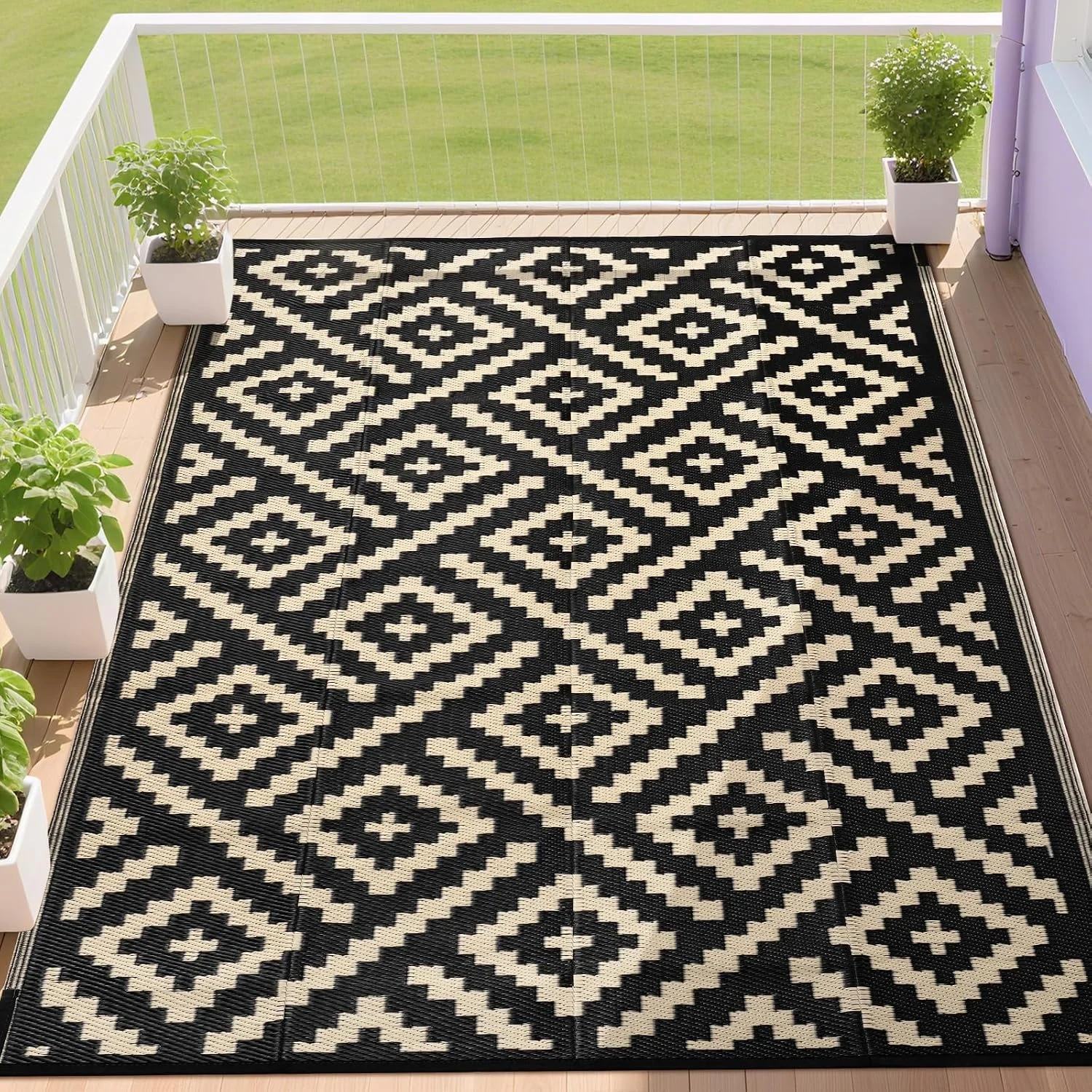 RURALITY Outdoor Rugs 8'x10' Waterproof for Patios Clearance, Plastic Straw Mats for RV - Image 6