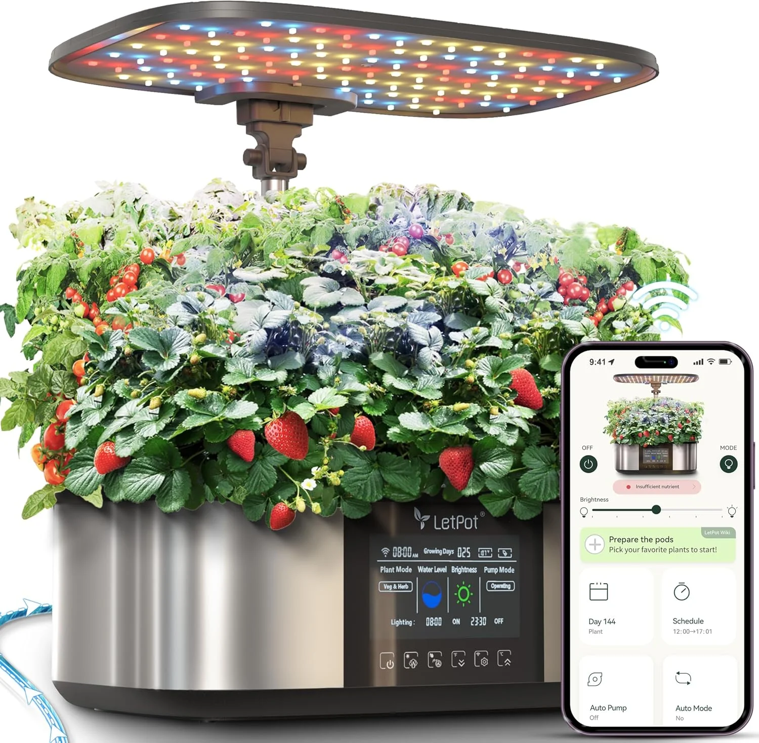LETPOT LPH-SE Hydroponics Growing System, 12 Pods Smart Herb Garden Kit Indoor, with 24W Growing LED, 5.5L Water Tank - Image 2