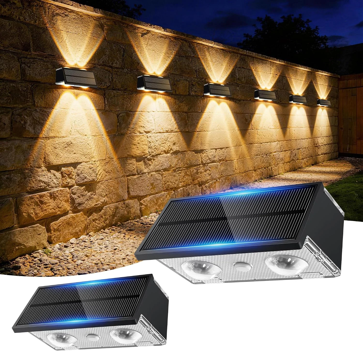 Toeuie Solar Fence Lights Outdoor, 10 Pack 100LM Fence Lights Solar Powered Waterproof, 9 Color Modes - Image 8
