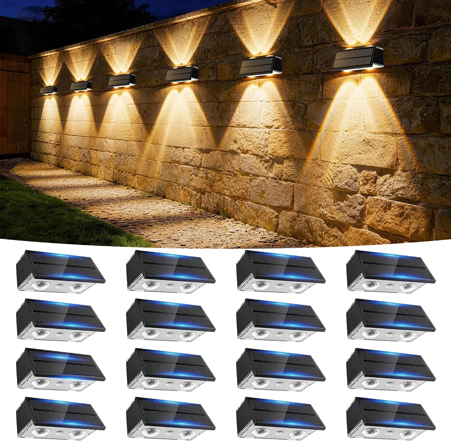 Toeuie Solar Fence Lights Outdoor, 10 Pack 100LM Fence Lights Solar Powered Waterproof, 9 Color Modes - Image 6