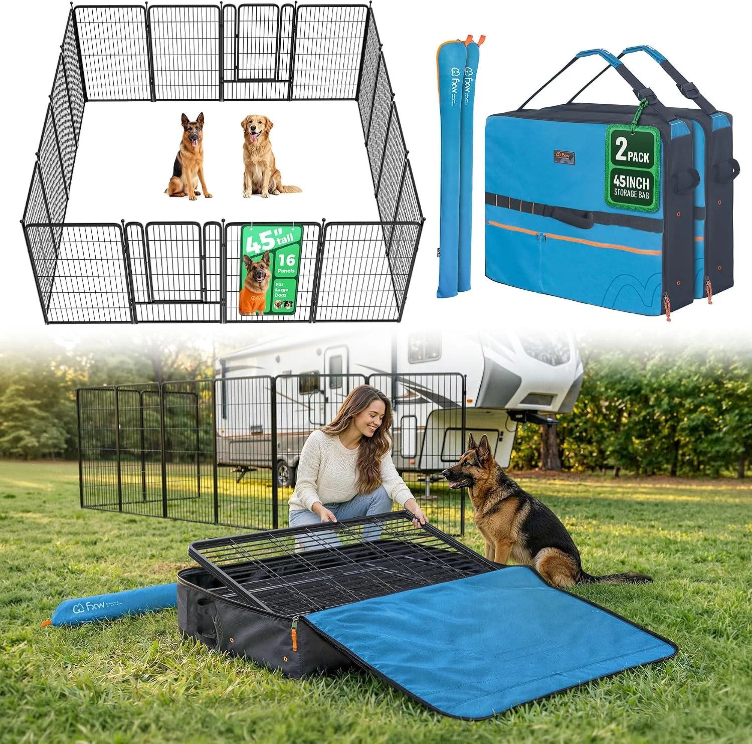 FXW Rollick Dog Playpen, Indoor, 24 H, 8 Panels - Image 3