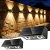 Toeuie Solar Fence Lights Outdoor, 10 Pack 100LM Fence Lights Solar Powered Waterproof, 9 Color Modes