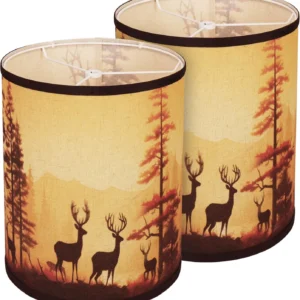 Alternative view of Rustic Deer Printed Empire Lamp Shades Set of 2