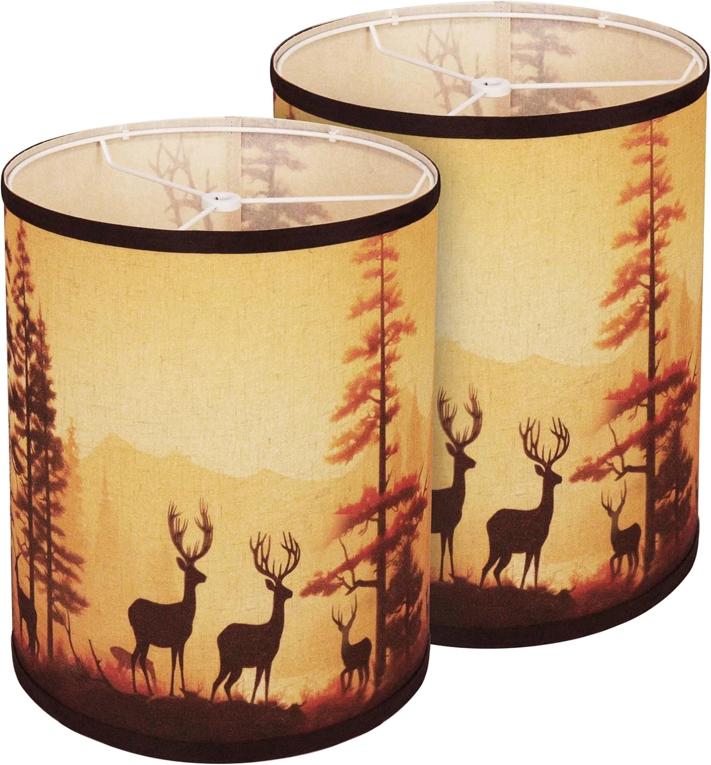 Rustic Deer Printed Empire Lamp Shades Set of 2 - Image 2