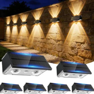 Alternative view of Toeuie Solar Fence Lights Outdoor, 10 Pack 100LM Fence Lights Solar Powered Waterproof, 9 Color Modes