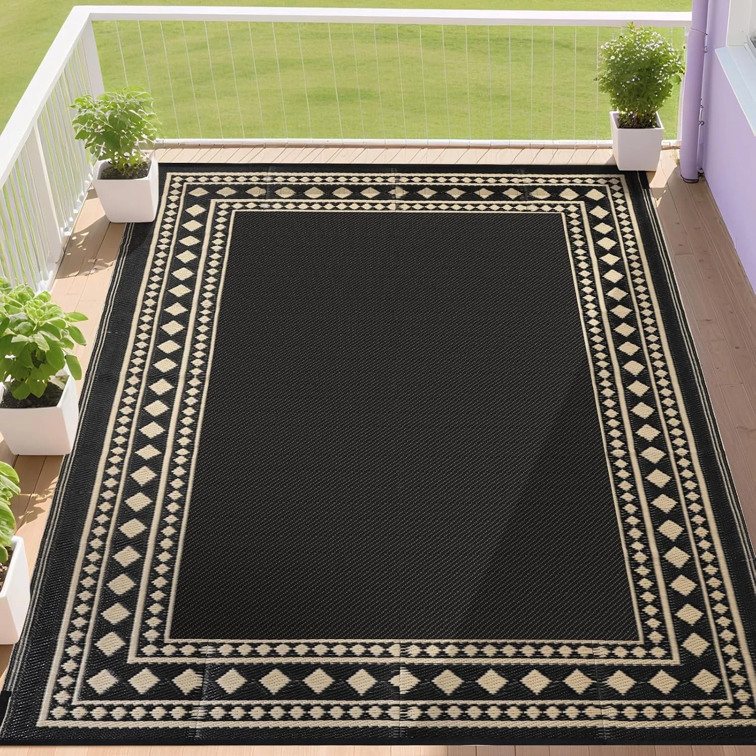 RURALITY Outdoor Rugs 8'x10' Waterproof for Patios Clearance, Plastic Straw Mats for RV - Image 11