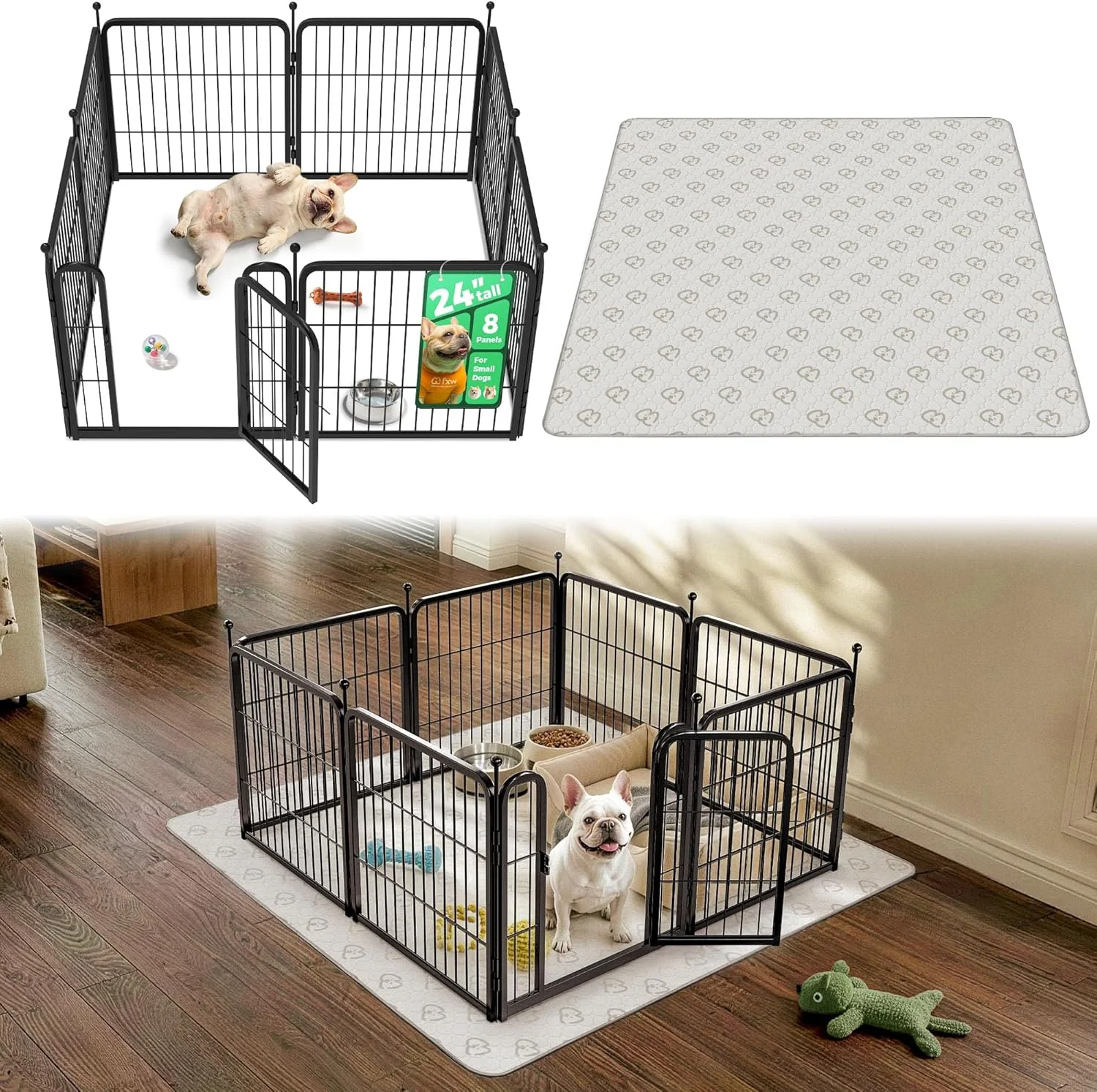 FXW Rollick Dog Playpen, Indoor, 24 H, 8 Panels - Image 34