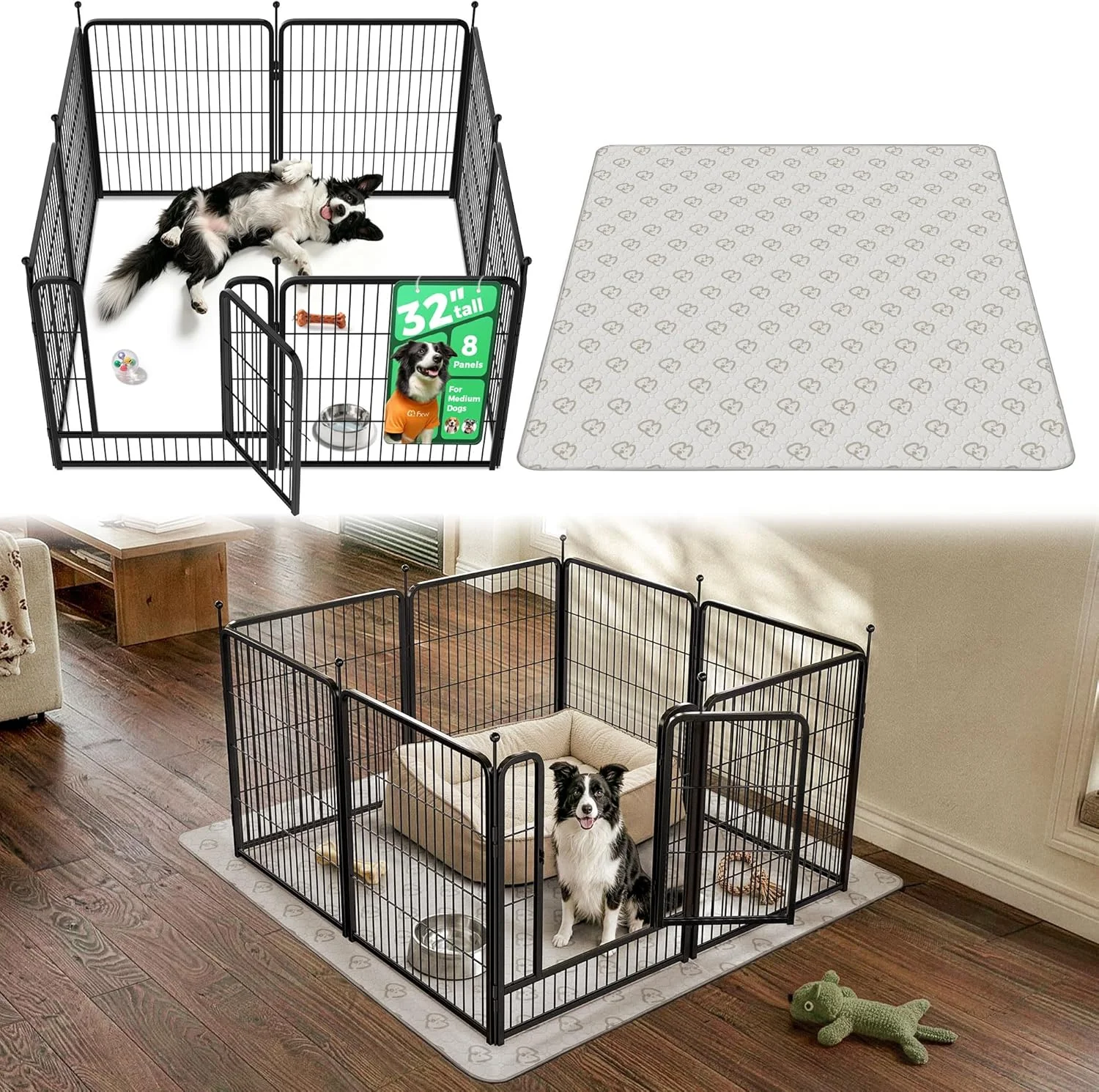 FXW Rollick Dog Playpen, Indoor, 24 H, 8 Panels - Image 51